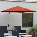 Umbrelă de grădină montată pe perete cu LED-uri Teracotă 248 cm GartenMobel Dekor