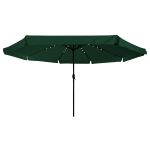 Umbrela de grădină  cu lumini LED ø395x245 cm Verde GartenMobel Dekor