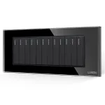Intrerupator Mecanic 12 Posturi LUXION cu Rama din Sticla, Standard Italian, 6M SmartElectro IntelligentHouse