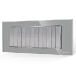 Intrerupator Mecanic 12 Posturi LUXION cu Rama din Sticla, Standard Italian, 6M SmartElectro IntelligentHouse