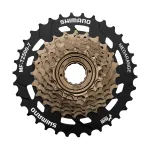 Pinion Bicicleta Filetat Shimano Tourney MF-TZ500, 7Vit, 14-34T, MEGA RANGE, Maro-Negru, OEM Ultimate FactoryBikes