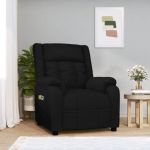 Fotoliu de masaj electric rabatabil, negru, textil GartenMobel Dekor