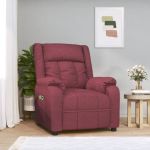 Fotoliu de masaj electric rabatabil, roșu vin, textil GartenMobel Dekor