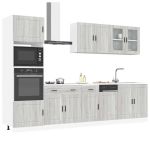 Set de dulapuri de bucătărie 7 piese „Kalmar” lemn Sonoma gri GartenMobel Dekor