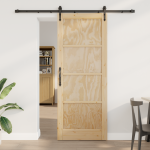 Ușa glisantă  cu set de accesorii 83x211 cm din lemn solid de pin, Ușa interioară  'ORKDAL'83x211x4 cm din lemn solid de pin GartenMobel Dekor