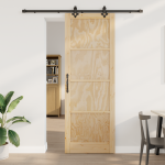 Ușa glisantă  cu set de hardware 83x232 cm Lemn masiv de pin, Ușa de interior  "ORKDAL" 83x232x4 cm Lemn masiv de pin GartenMobel Dekor
