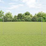 Gard Euro cu 10 Stâlpi Argintii 1,4x10 m Oțel GartenMobel Dekor