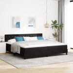 Pat box spring cu saltea, negru, 200x200 cm, catifea GartenMobel Dekor