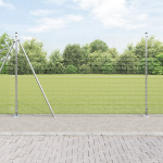 Gard din Fibră Săritoare cu 13 Stâlpi Flanșați 1,5x50 m Oțel Galvanizat GartenMobel Dekor