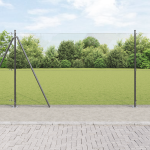 Gard din Sârmă Sudată cu 13 Stâlpi Flanșați Gri 1.4x25 m Oțel GartenMobel Dekor