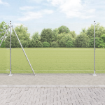 Gard din sârmă sudată cu 13 stâlpi flanșați 1.4x25 m Oțel galvanizat GartenMobel Dekor