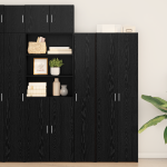 Bufet Stejar negru 30x42.5x185 cm Lemn aglomerat GartenMobel Dekor
