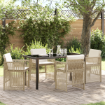 Set de dining pentru grădină cu 5 piese, cu perne din polyratan bej GartenMobel Dekor