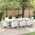Masă de Grădină Albă 300x100x73 cm Poly Rattan, Masă de Grădină Albă 150x100x73 cm Poly Rattan GartenMobel Dekor