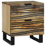 Cabinet de Noapte 40x33.5x46 cm Lemn Masiv de Mango și Lemn Ingineresc GartenMobel Dekor