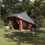 Cort de Familie Tipi în Gri și Portocaliu pentru 10 Persoane - Impermeabil GartenMobel Dekor