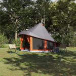 Cort de familie Tipi gri și portocaliu impermeabil pentru 6 persoane GartenMobel Dekor