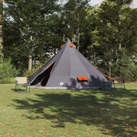 Cort de familie tipi gri și portocaliu 12 persoane impermeabil GartenMobel Dekor