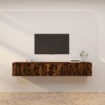 Dulapuri TV montate pe perete 3 buc. stejar afumat 80x34,5x40cm GartenMobel Dekor