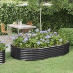 Strat înălțat grădină 214x140x36 cm oțel vopsit electrostatic GartenMobel Dekor