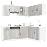 Set de dulapuri de bucătărie 11 piese „Kalmar” lemn Sonoma gri GartenMobel Dekor
