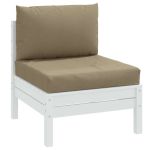 Perne de paleți, 2 buc., melanj gri taupe, material textil GartenMobel Dekor