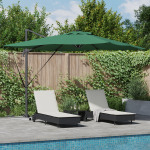 Cantilever Roma Parasol cu LED-uri Verzi 286x285x270 cm Aluminiu GartenMobel Dekor