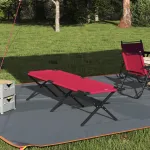 Pat Pliabil de Soare cu Geantă Roșie 600D Oxford Fabric GartenMobel Dekor