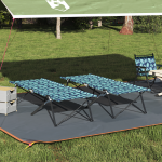 Paturi de soare pliabile cu geantă de transport 2 pcs Motiv cu frunze din material Oxford 600D GartenMobel Dekor