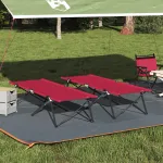 Paturi solare pliabile cu genți 2 pcs Roșu 600D Oxford Fabric GartenMobel Dekor