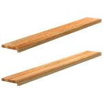Pervaz 2 buc lemn masiv de maro deschis 160x20x2 cm GartenMobel Dekor