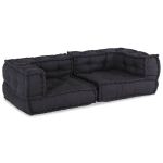 Puf modular Antracit 140x70x36 Material GartenMobel Dekor