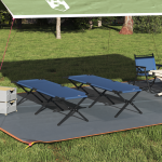 Set de 2 paturi pliabile cu geanta de transport Albastru Material 600D Oxford GartenMobel Dekor