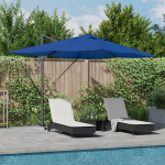 Umbra cantilever Roma de la cu LED-uri Albastru Azur 352x251x265 cm Aluminiu GartenMobel Dekor