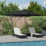 Umbrela cantilever Roma cu LED-uri Neagră 352x251x265 cm Aluminiu GartenMobel Dekor