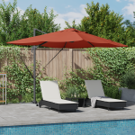Umbrela cantilever Roma cu LED-uri Teracotă 352x251x265 cm Aluminiu GartenMobel Dekor