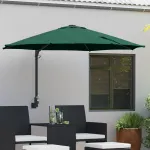 Umbrelă de terasă verde mare Metal, Poliester Mare Înclinabilă GartenMobel Dekor
