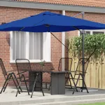 Umbrelă Cantilever Albastră Azure Poliester, Oțel Vopsit Electrostatic GartenMobel Dekor