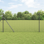 Gard din Fier Sudat Gri 1.4x10 m Fier GartenMobel Dekor