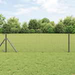 Gard din Sârmă Sudată Gri 0.4x10 m Fier GartenMobel Dekor