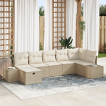 Set Canapea de Grădină cu Perne Bej Ratan Poli GartenMobel Dekor