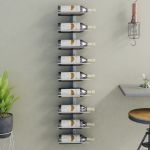 Suport sticle de vin, de perete, 9 sticle, alb, fier GartenMobel Dekor