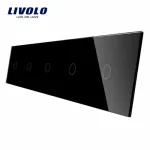 Panou 5 intrerupatoare simple cu touch Livolo din sticla SmartElectro IntelligentHouse