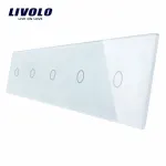 Panou 5 intrerupatoare simple cu touch Livolo din sticla SmartElectro IntelligentHouse