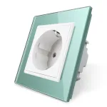 Priza simpla Livolo cu rama din sticla SmartElectro IntelligentHouse