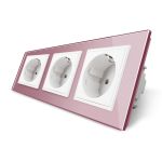 Priza tripla Livolo cu rama din sticla SmartElectro IntelligentHouse