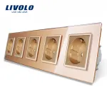Priza cvintupla Livolo cu rama din sticla SmartElectro IntelligentHouse