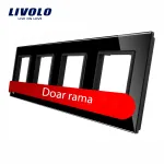 Rama priza cvadrupla Livolo din sticla SmartElectro IntelligentHouse