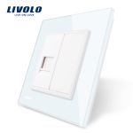 Priza internet Livolo cu rama din sticla SmartElectro IntelligentHouse