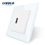 Priza USB Livolo cu rama din sticla SmartElectro IntelligentHouse